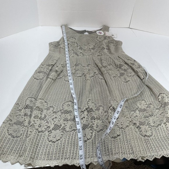 Free People Short Dress Size 8, Taupe/Stone, F851Y996 Lace New With Tags NWT - Picture 7 of 9